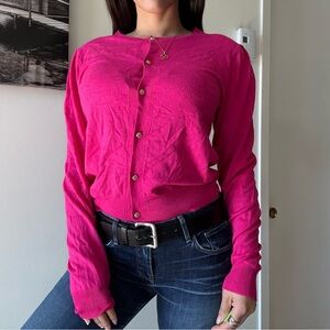 Esqualo Minimalist Preppy Pink Button Cardigan